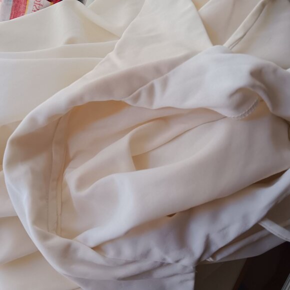 Small Vintage White Long Sleeve Blouse Tie Neck & Elastic Cuffs 1970's Boho 1OF1 - Picture 8 of 8